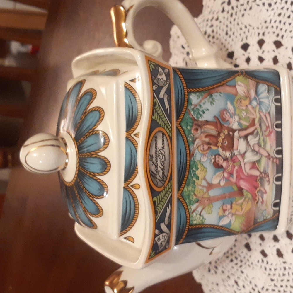 NWOT Sadler Midsummer Nights Dream Teapot(Fairies & Donkey) Wm Shakespeare 1564-